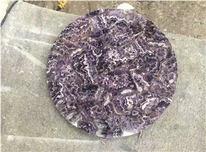 Amethyst Purple Semiprecious Stone Slab Wall Backlit Tiles