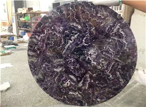 Amethyst Purple Semiprecious Stone Slab Wall Backlit Tiles