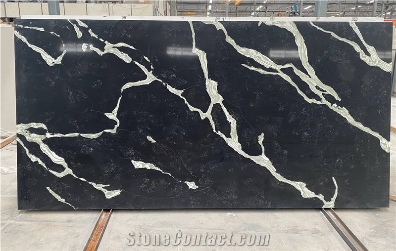 Calacatta White Black Gold Grey Quartz Slabs