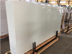 Nano Glass Slab Tiles Calacatta Pure White 