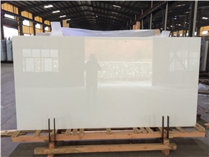 Nano Glass Stone Pure White Slabs Tiles