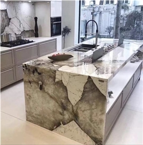 Sintered Stone Pandora Macaubas Amazonite Calacatta  Kitchen Tops