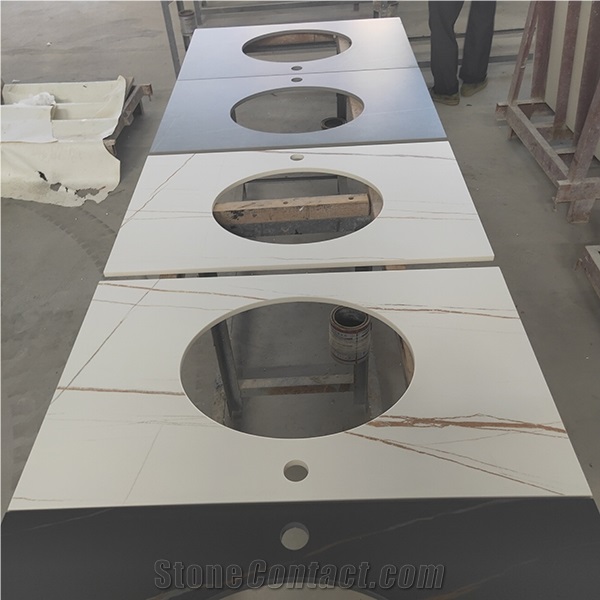 Sintered Stone Pandora Macaubas Amazonite Calacatta  Kitchen Tops