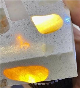Terrazzo With Onyx Slab Tiles Backlit