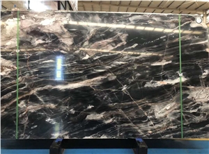 China Fantasy Black Sea Wave Marble Slab Tiles Polished 