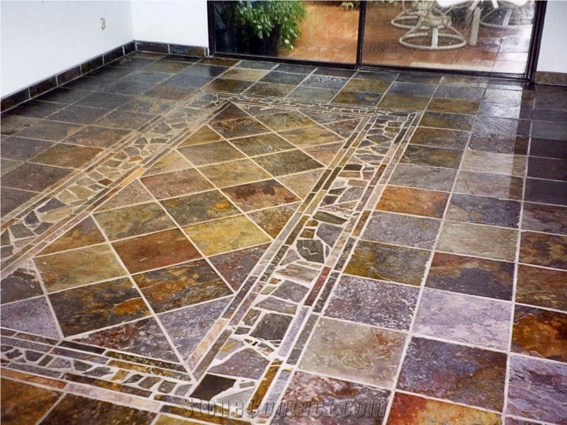 China Multicolor Slate Rusty Wall Floor Steps Tiles