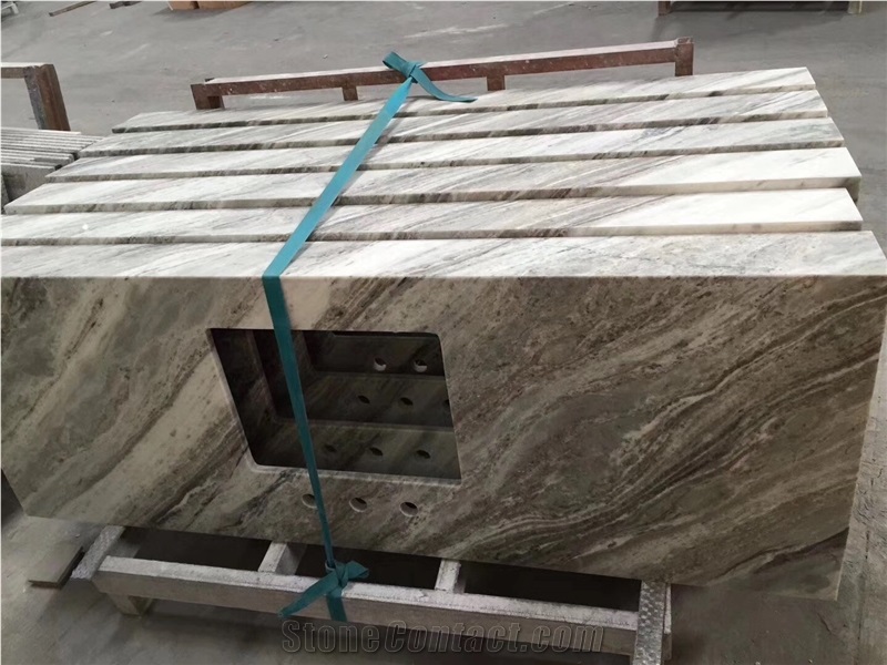 China Natural Marble Multicolor Vanitytop Customize Sink