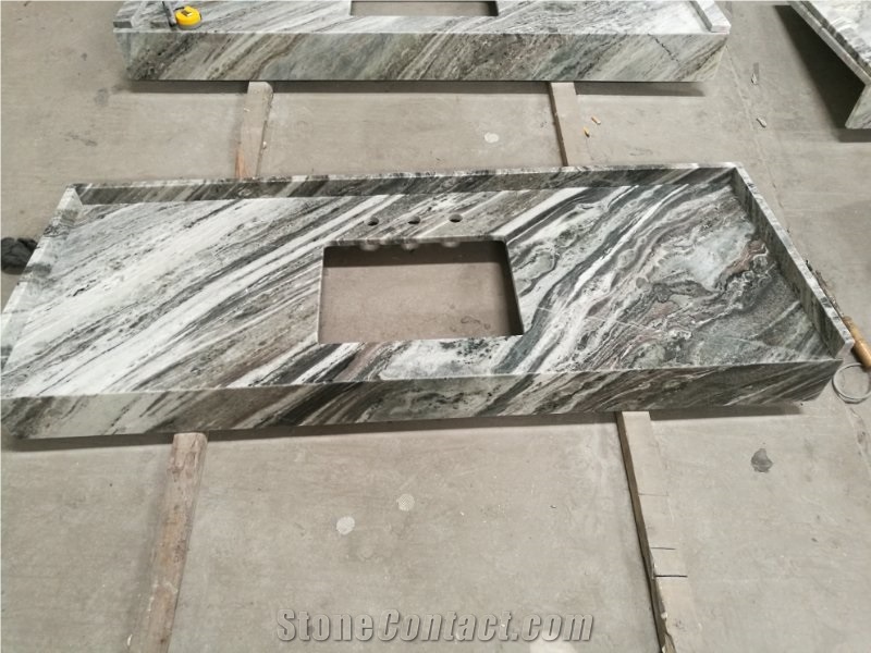 China Natural Marble Multicolor Vanitytop Customize Sink