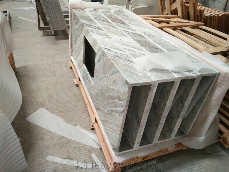 China Natural Marble Multicolor Vanitytop Customize Sink