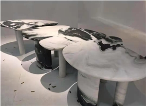 China Panda Marble Coffee Table Dining Table Solid Hollow
