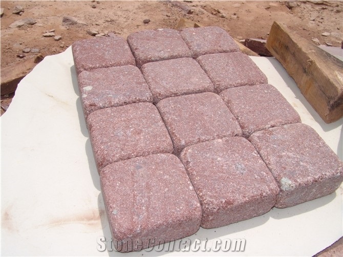Dayang Red Porphyry Putian Granite Cubestone Pavers