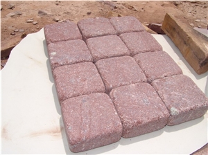 Dayang Red Porphyry Putian Granite Cubestone Pavers