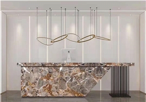 Golden Marble Slab Floor Wall Table Decor