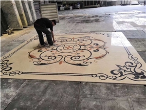 Marble Mosaic Waterjet Round Rectangle Floor Tile