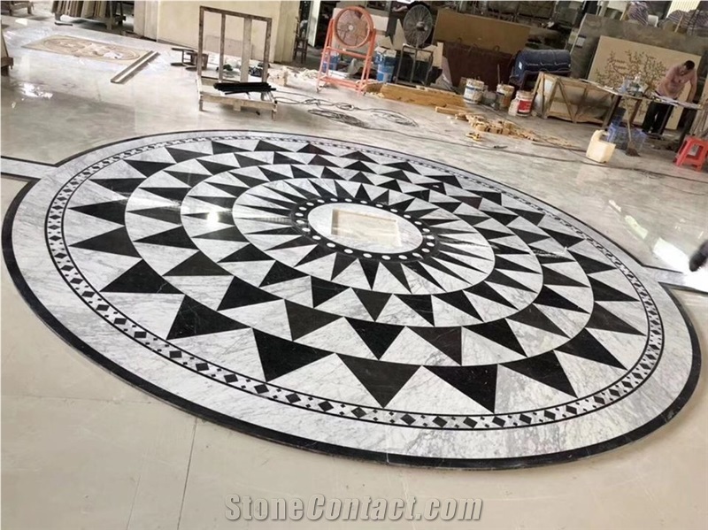Marble Mosaic Waterjet Round Rectangle Floor Tile