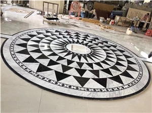 Marble Mosaic Waterjet Round Rectangle Floor Tile