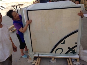 Marble Waterjet Medallion Pattern Floor Tile Customize