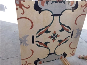 Marble Waterjet Medallion Pattern Floor Tile Customize