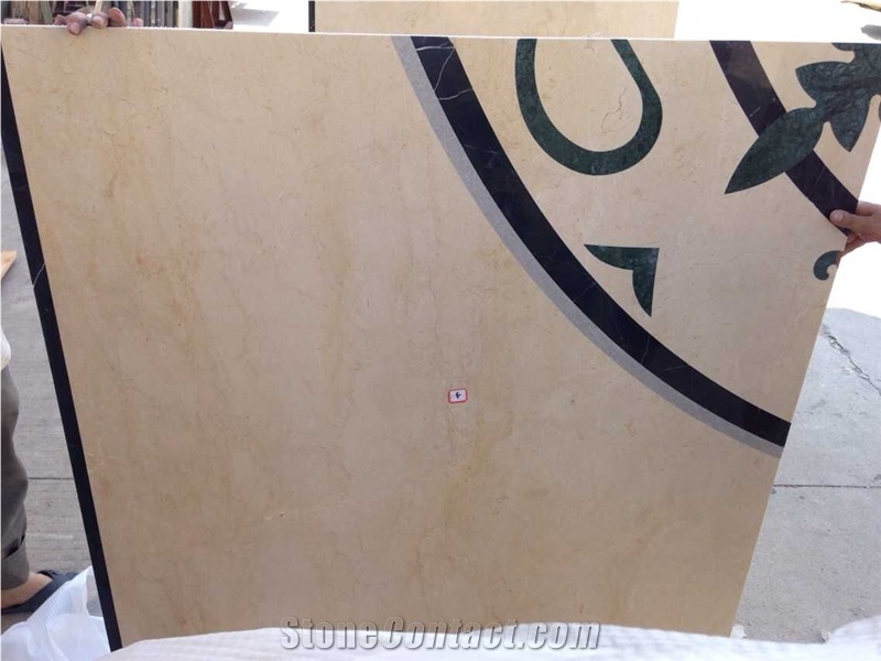 Marble Waterjet Medallion Pattern Floor Tile Customize