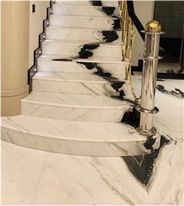 Panda Marble Staircase Straight Spiral Customize 