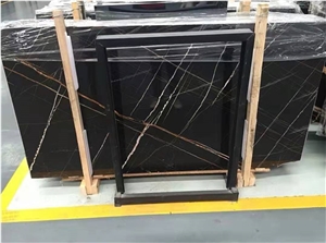Sahara Noir Black Gold Marble Slab Tile For Coffee Table