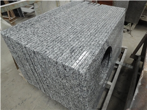 Spray White Granite Bathroom Vanitytops Prefab