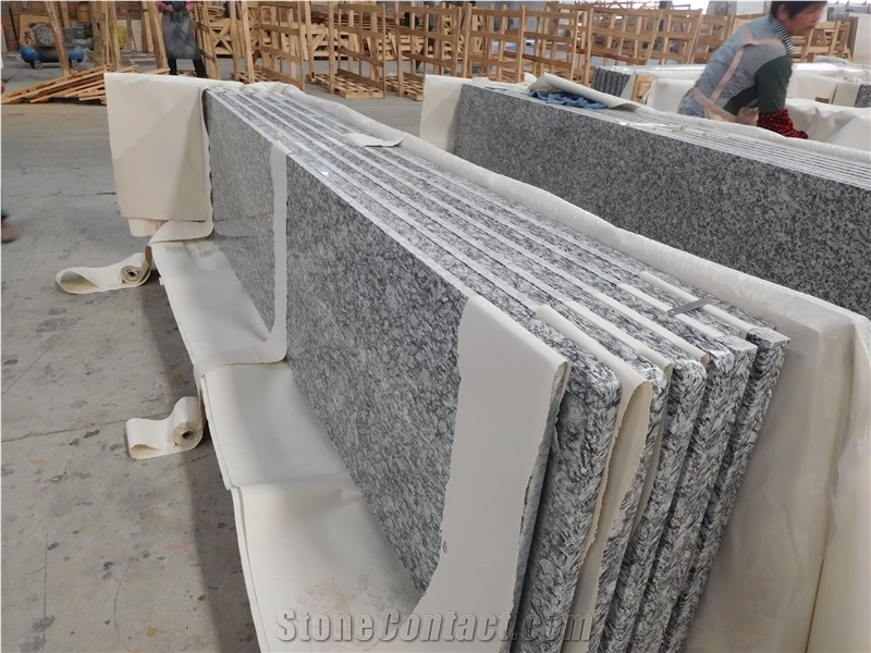 Spray White Granite Bathroom Vanitytops Prefab