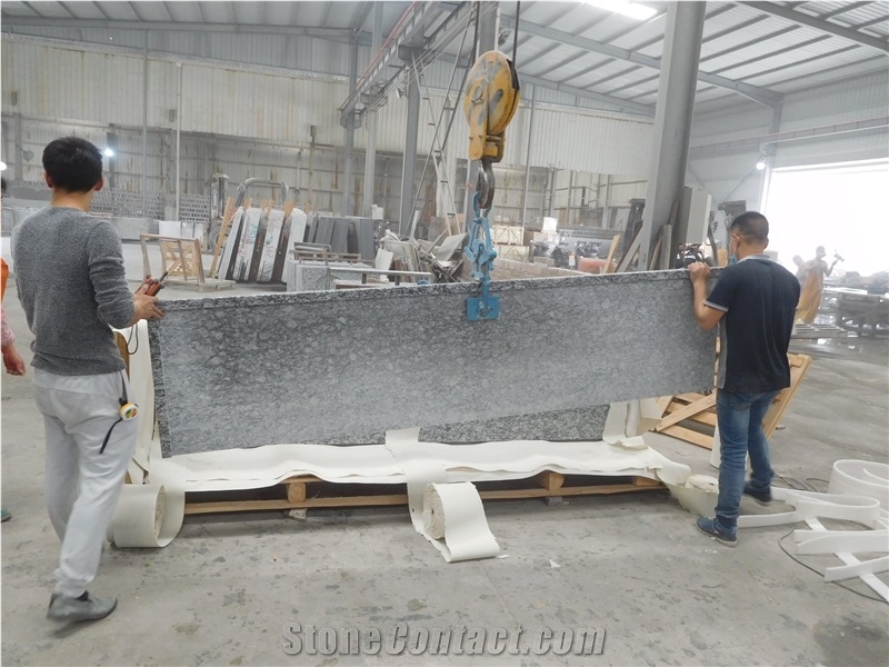 Spray White Granite Bathroom Vanitytops Prefab