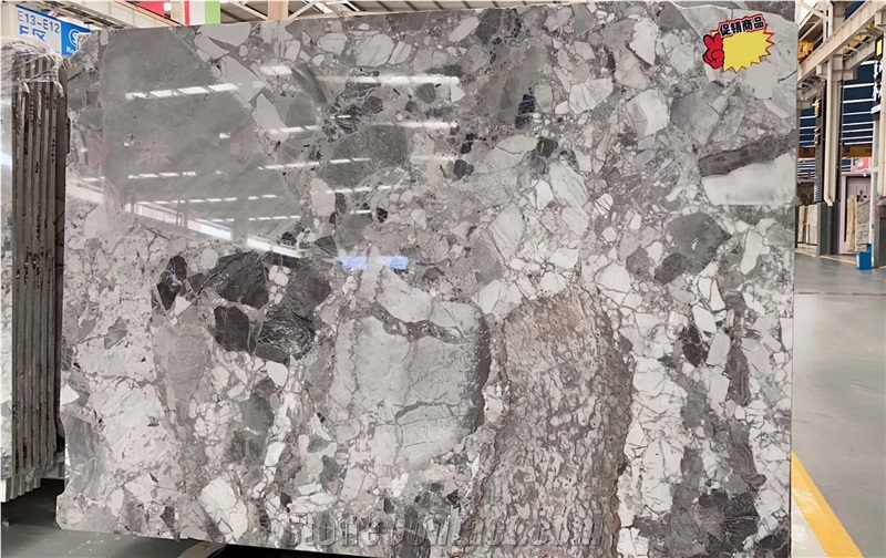 Vuca Grey Pandora White Marble Slab Tiles
