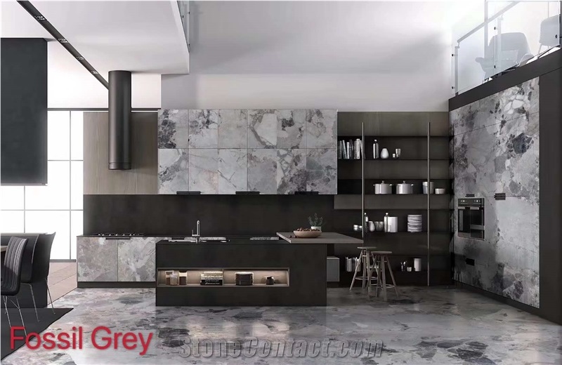 Vuca Grey Pandora White Marble Slab Tiles