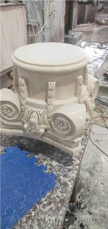 White Marble Column Pillar Hollow Covering Tiles