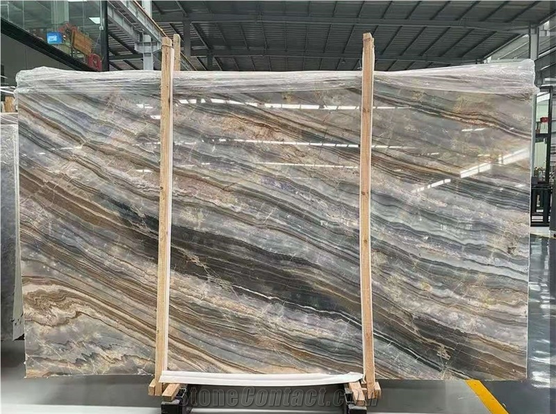 Yinxun Palissandro Blue Marble Slab Tiles Polished Honed