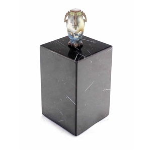 Modern Furniture Stone Side Table, Nero Marquina Marble Natural Stone Plinth Stand