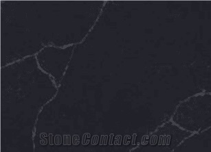 Artificial Calacatta Black Quartz Slab For Kitchen/Bathroom