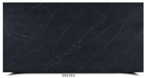 Artificial Calacatta Black Quartz Slab For Kitchen/Bathroom