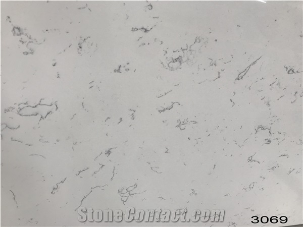 Artificial Carrara White Quartz Slab For Countertop-3069