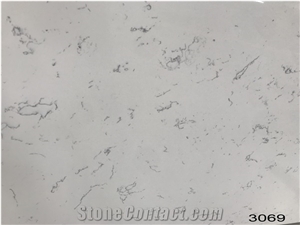 Artificial Carrara White Quartz Slab For Countertop-3069