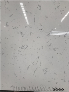 Artificial Carrara White Quartz Slab For Countertop-3069