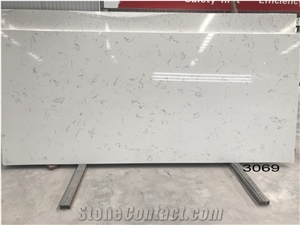 Artificial Carrara White Quartz Slab For Countertop-3069
