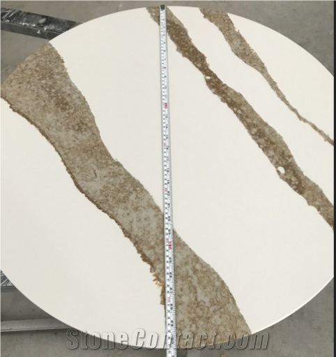Calacatta Quartz Slab Match Cambria Brittanicca Gold 