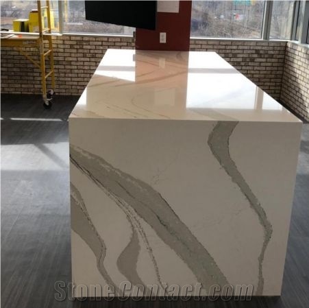 Calacatta Quartz Slab Match Cambria Brittanicca Gold 