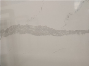 Calacatta White Polished Quartz Slab GS B For Decoration