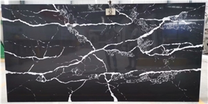 China Cheap Calacatta Series Marble-Look Quartz Slab