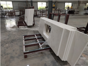 Engineered White Quartz Kitchen Island Countertops