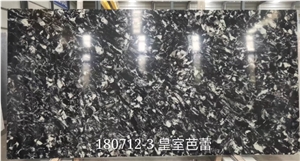 Marble Pattern Black Quartz Slab 712-3 For Wall Cladding
