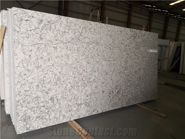 Arctic Ocean White Cut In Size Marble For Countertop 6080