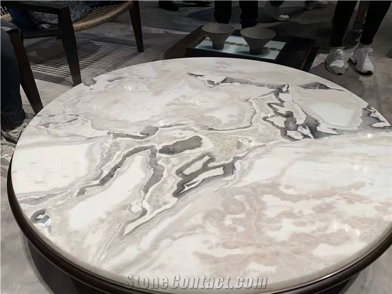 Cream Picasso White Marble Countertop Hotel Table Tops