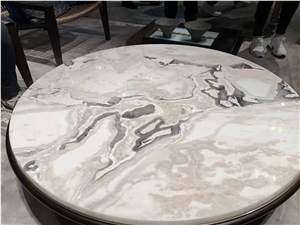 Cream Picasso White Marble Countertop Hotel Table Tops