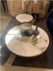 Cream Picasso White Marble Countertop Hotel Table Tops