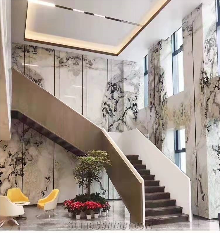 Cream Picasso White Marble Countertop Hotel Table Tops